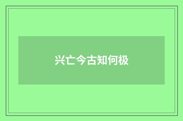 兴亡今古知何极