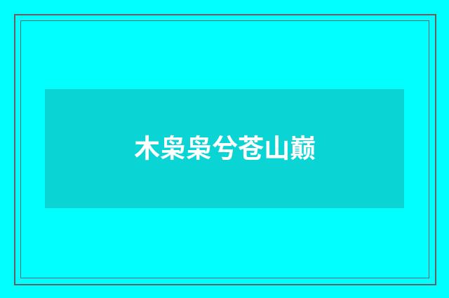 木枭枭兮苍山巅