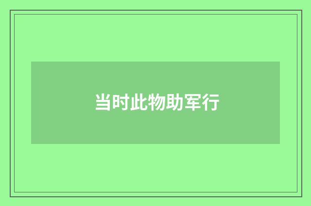 当时此物助军行