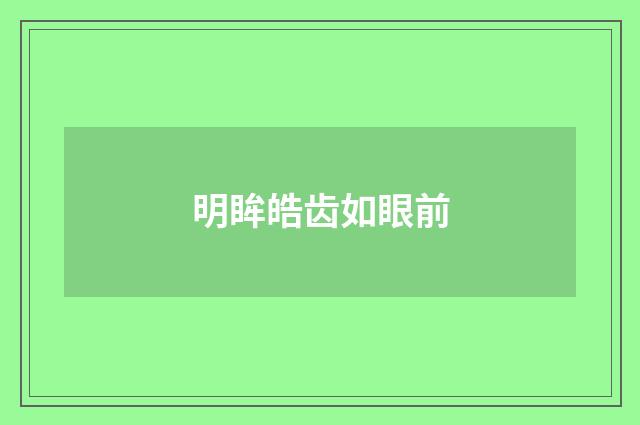 明眸皓齿如眼前
