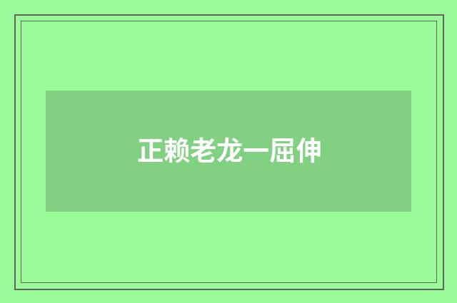 正赖老龙一屈伸