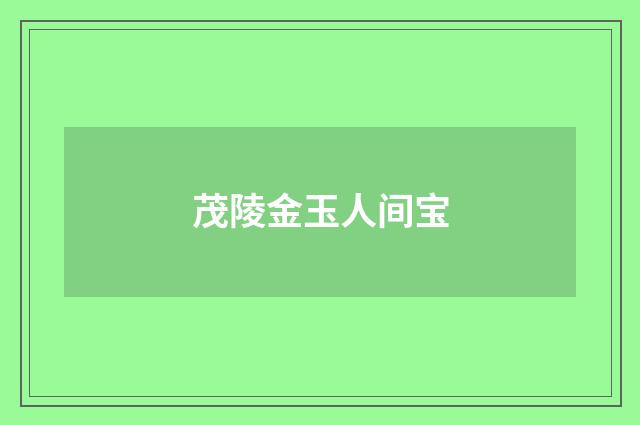 茂陵金玉人间宝