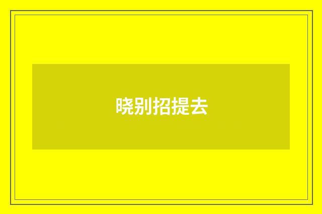 晓别招提去