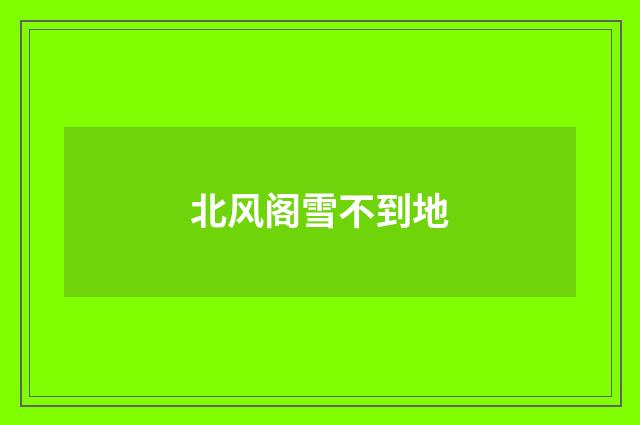 北风阁雪不到地