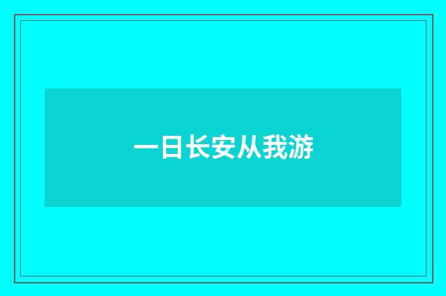 一日长安从我游