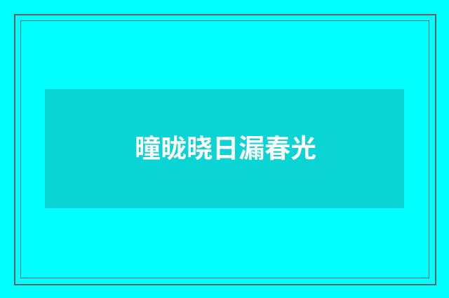 曈昽晓日漏春光