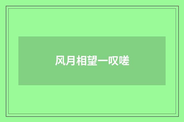 风月相望一叹嗟