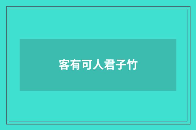 客有可人君子竹