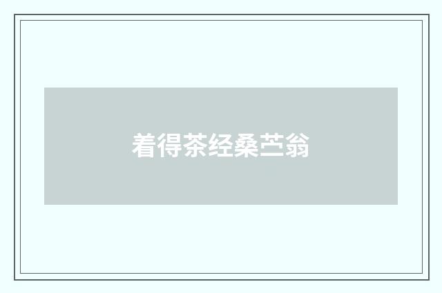 着得茶经桑苎翁
