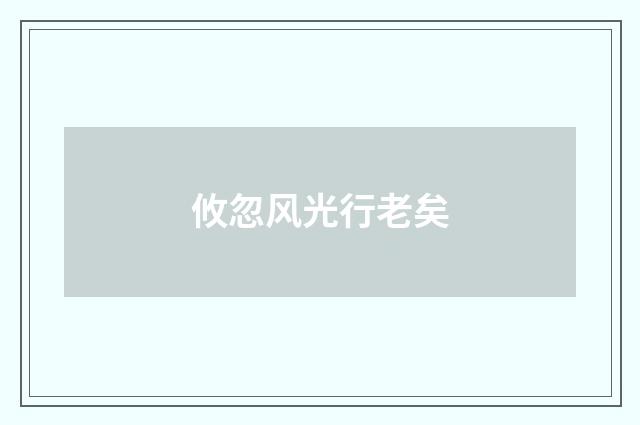 攸忽风光行老矣