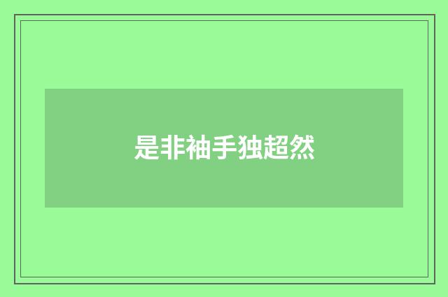 是非袖手独超然