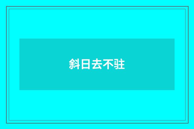 斜日去不驻