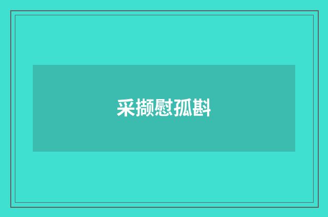 采撷慰孤斟