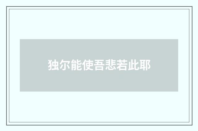 独尔能使吾悲若此耶