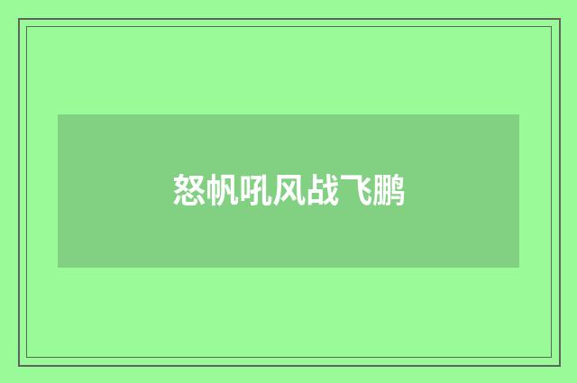怒帆吼风战飞鹏