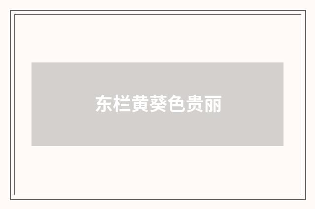 东栏黄葵色贵丽