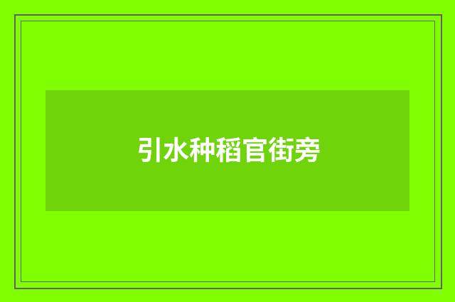 引水种稻官街旁