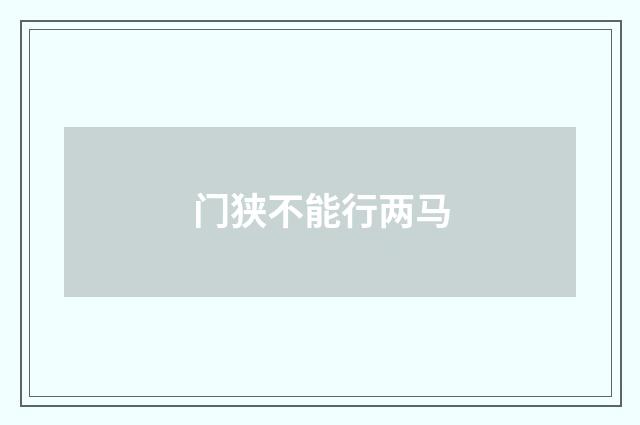 门狭不能行两马