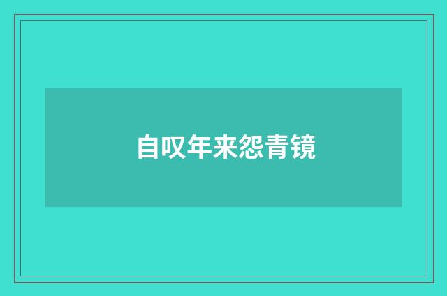 自叹年来怨青镜