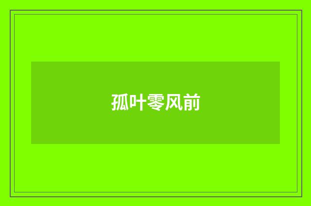 孤叶零风前