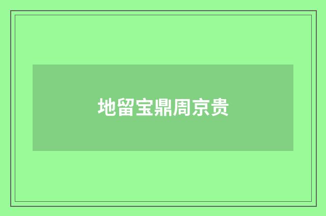 地留宝鼎周京贵