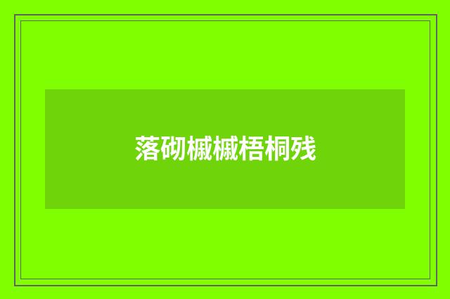 落砌槭槭梧桐残
