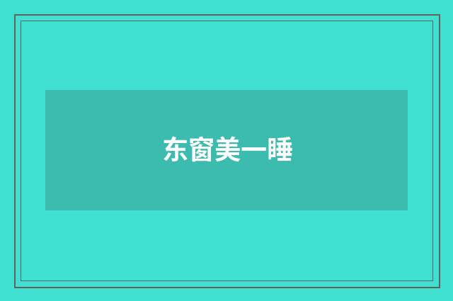 东窗美一睡