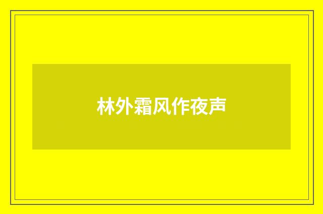 林外霜风作夜声