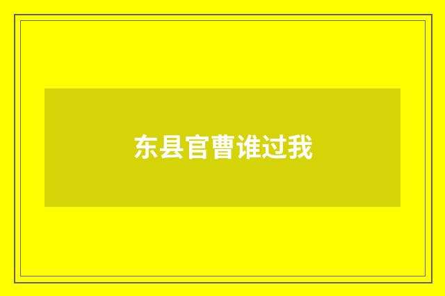 东县官曹谁过我
