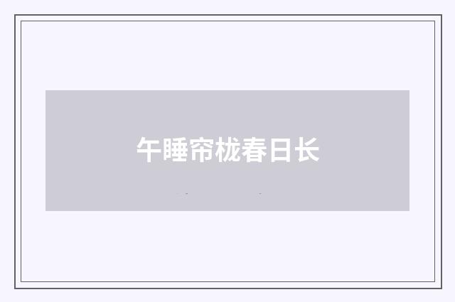 午睡帘栊春日长