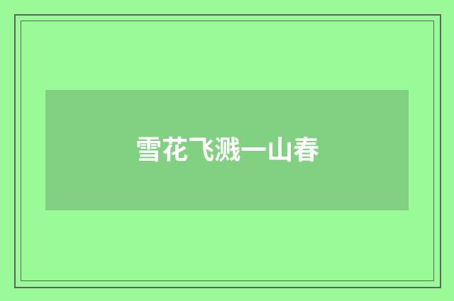 雪花飞溅一山春