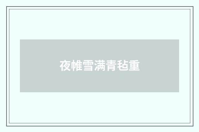 夜帷雪满青毡重