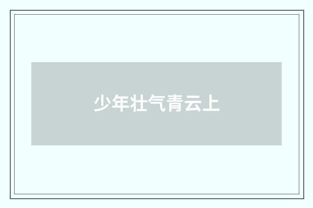 少年壮气青云上