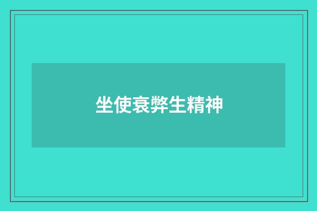 坐使衰弊生精神