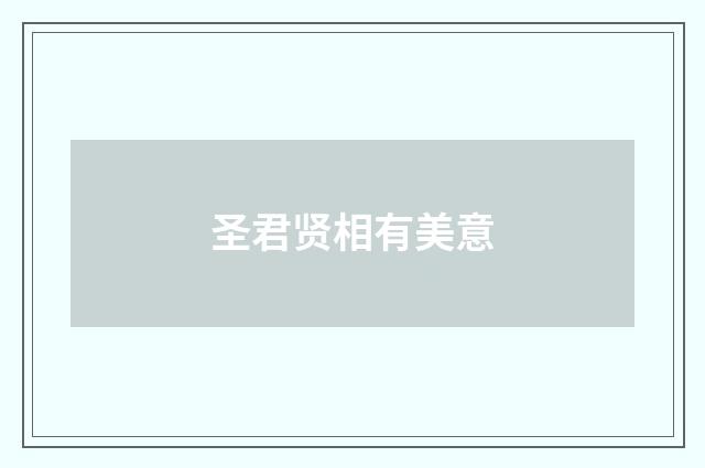 圣君贤相有美意