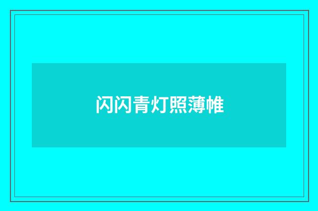 闪闪青灯照薄帷