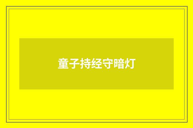 童子持经守暗灯