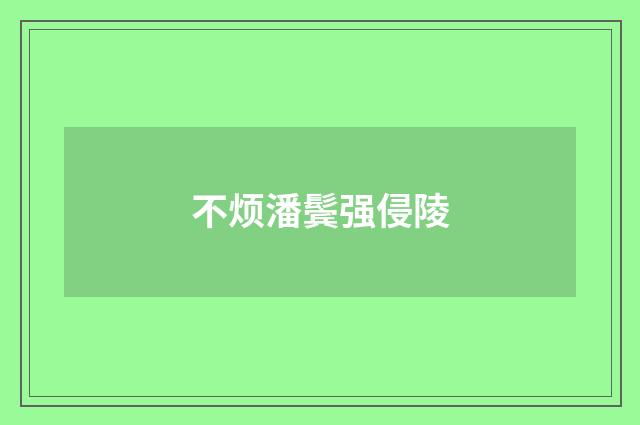 不烦潘鬓强侵陵