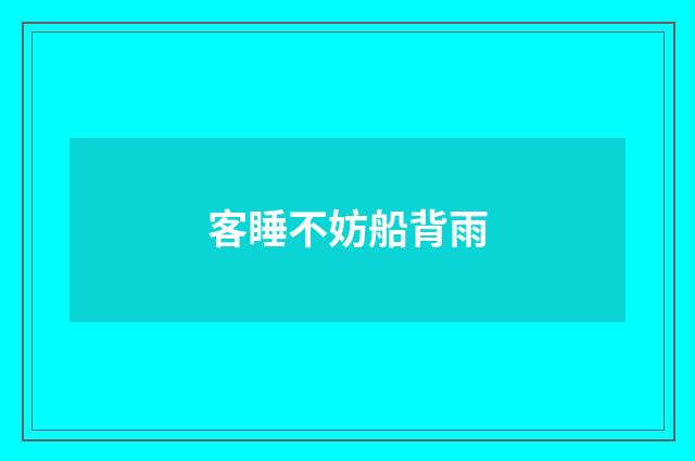 客睡不妨船背雨
