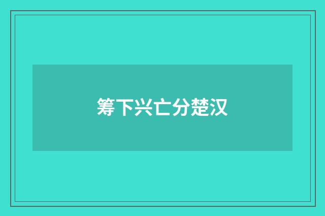 筹下兴亡分楚汉