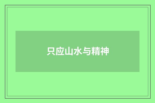 只应山水与精神