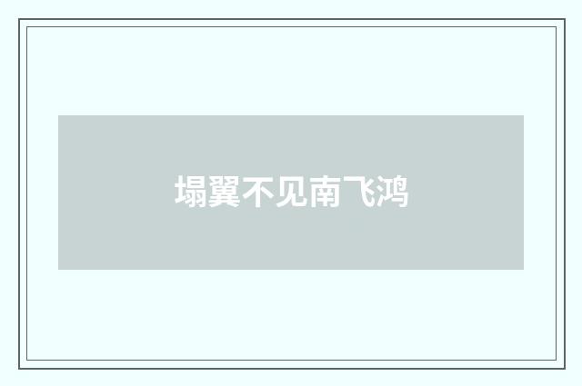 塌翼不见南飞鸿