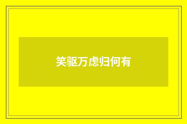 笑驱万虑归何有