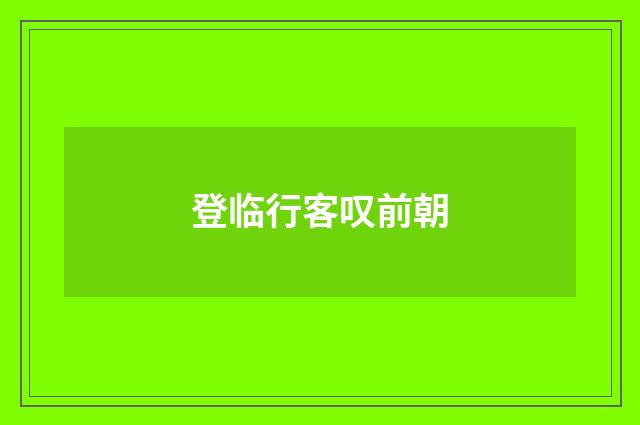 登临行客叹前朝