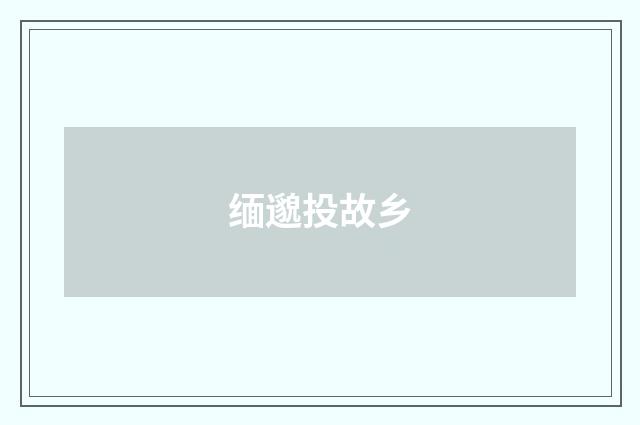 缅邈投故乡