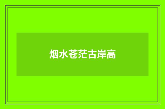 烟水苍茫古岸高
