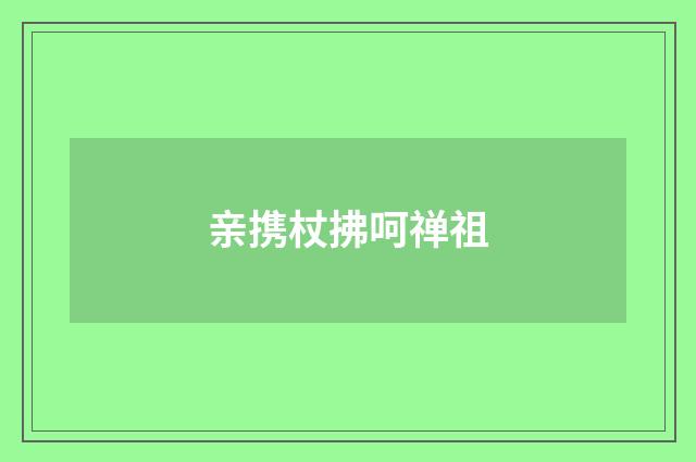 亲携杖拂呵禅祖
