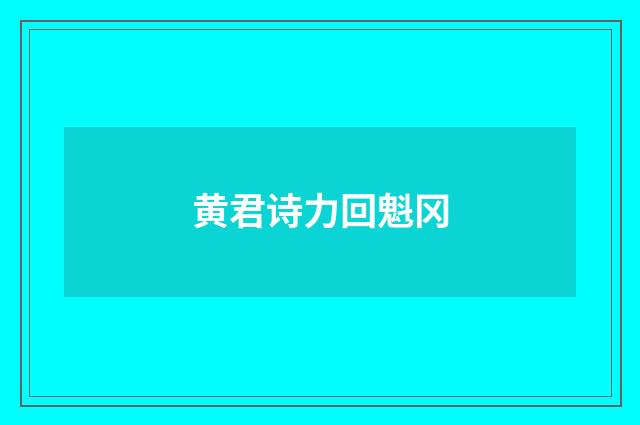 黄君诗力回魁冈