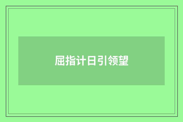 屈指计日引领望