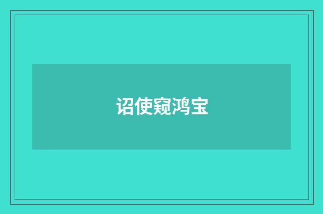 诏使窥鸿宝